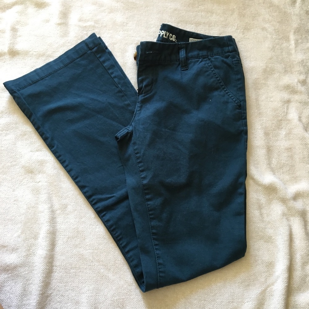 Navy Boot Cut Pants